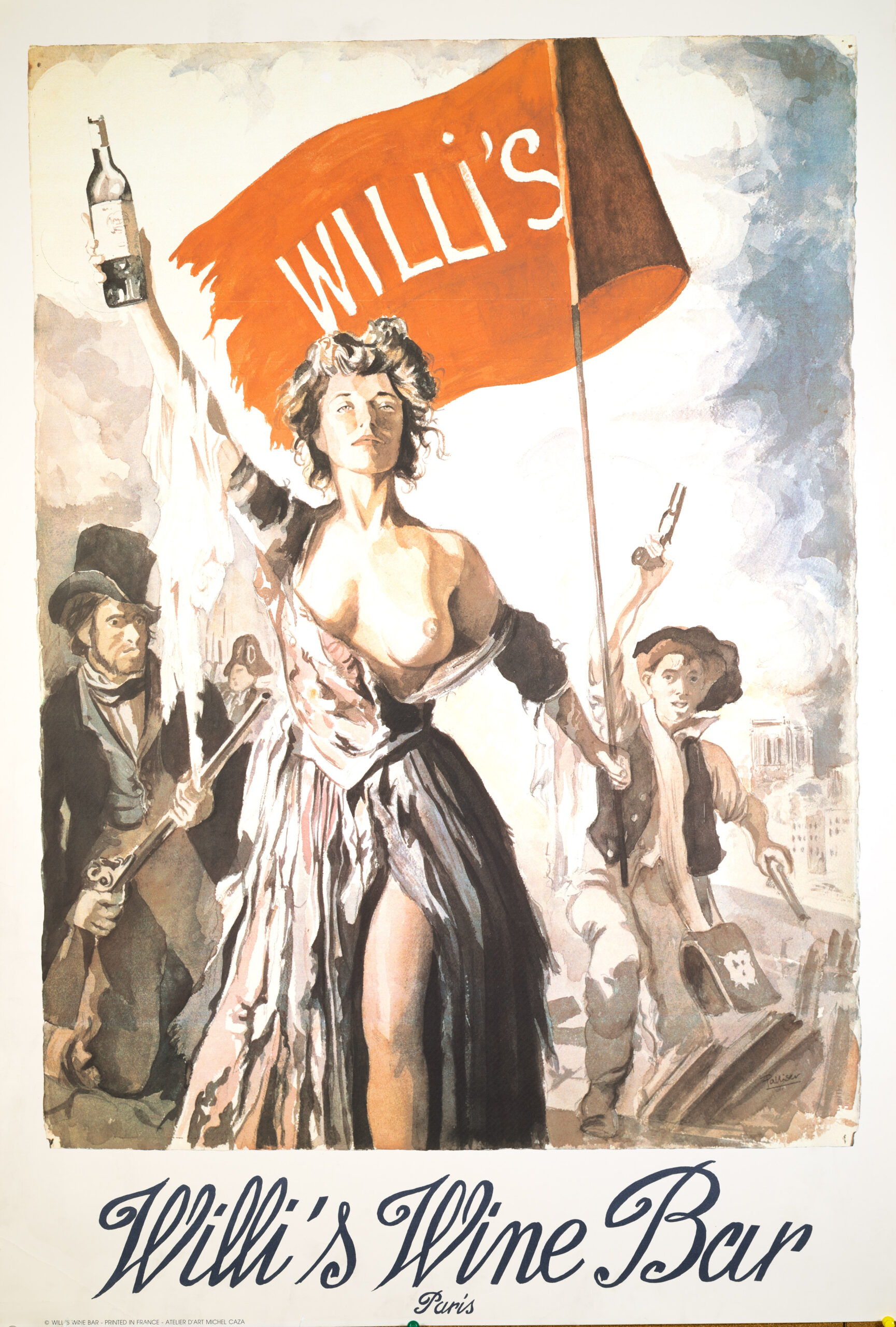Willi’s Wine Bar – Palliser Anthony, 1990 – Original First Edition Poster on BFK Rives Paper