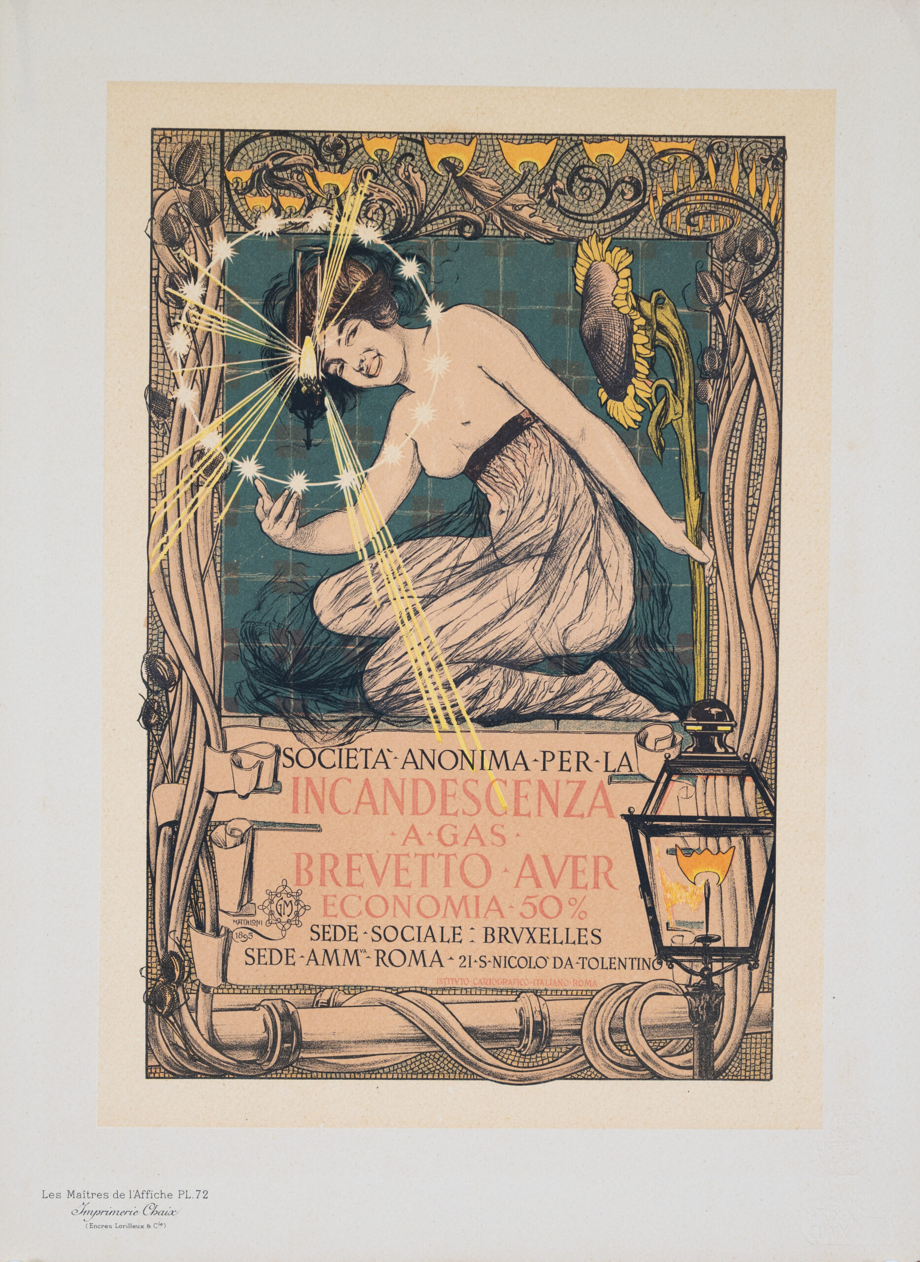 Incandescenza – Giovanni Mattaloni 1897 Stone Lithograph Maitres de l’Affiche Plate 72