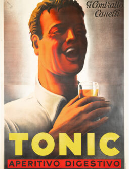 Contratto Canelli Tonic Aperitivo Digestivo large 55x78 in 1938 Italian poster