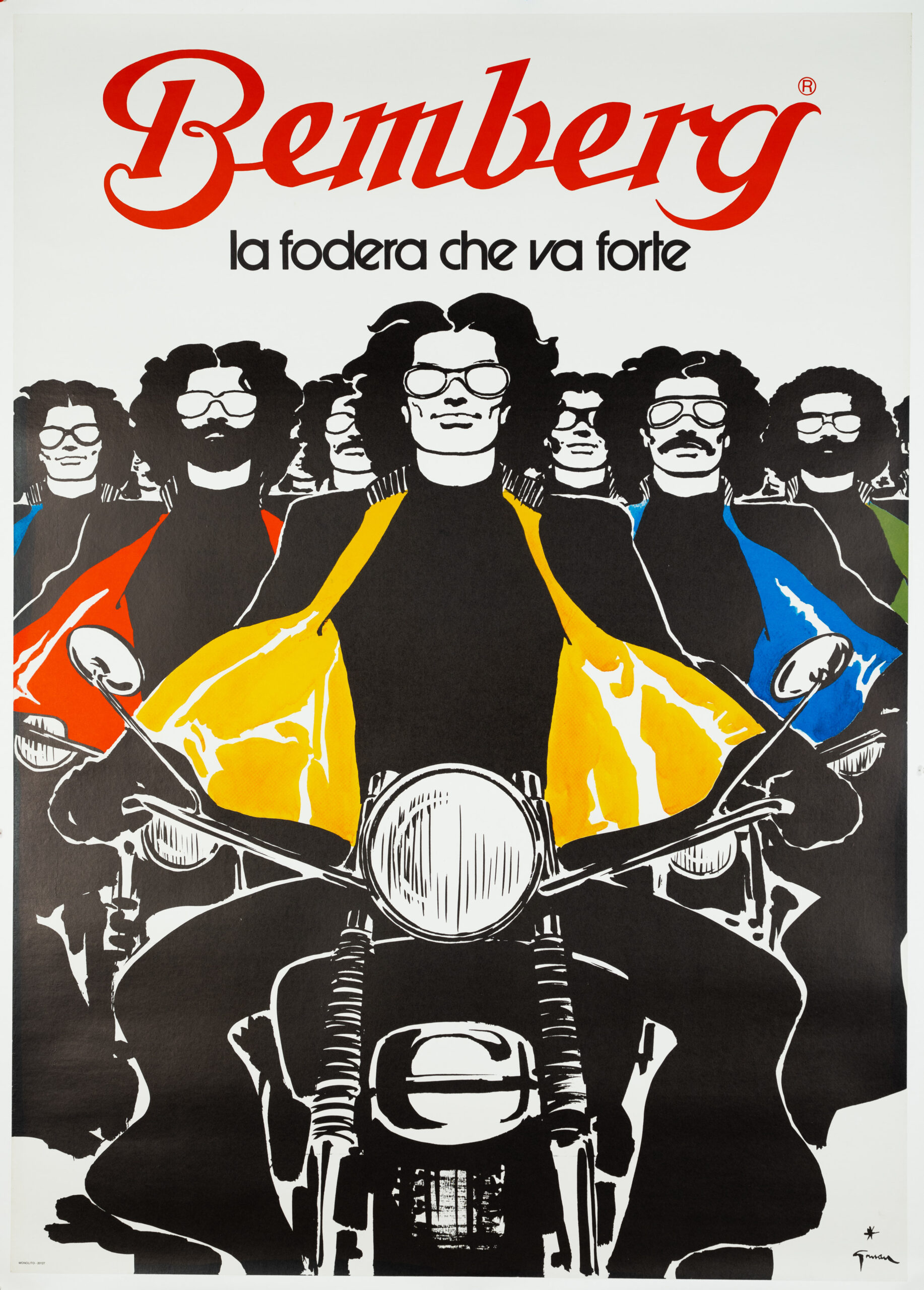 Bemberg – Rene Gruau, 1973 - La fodera che va forte - Motorcycles