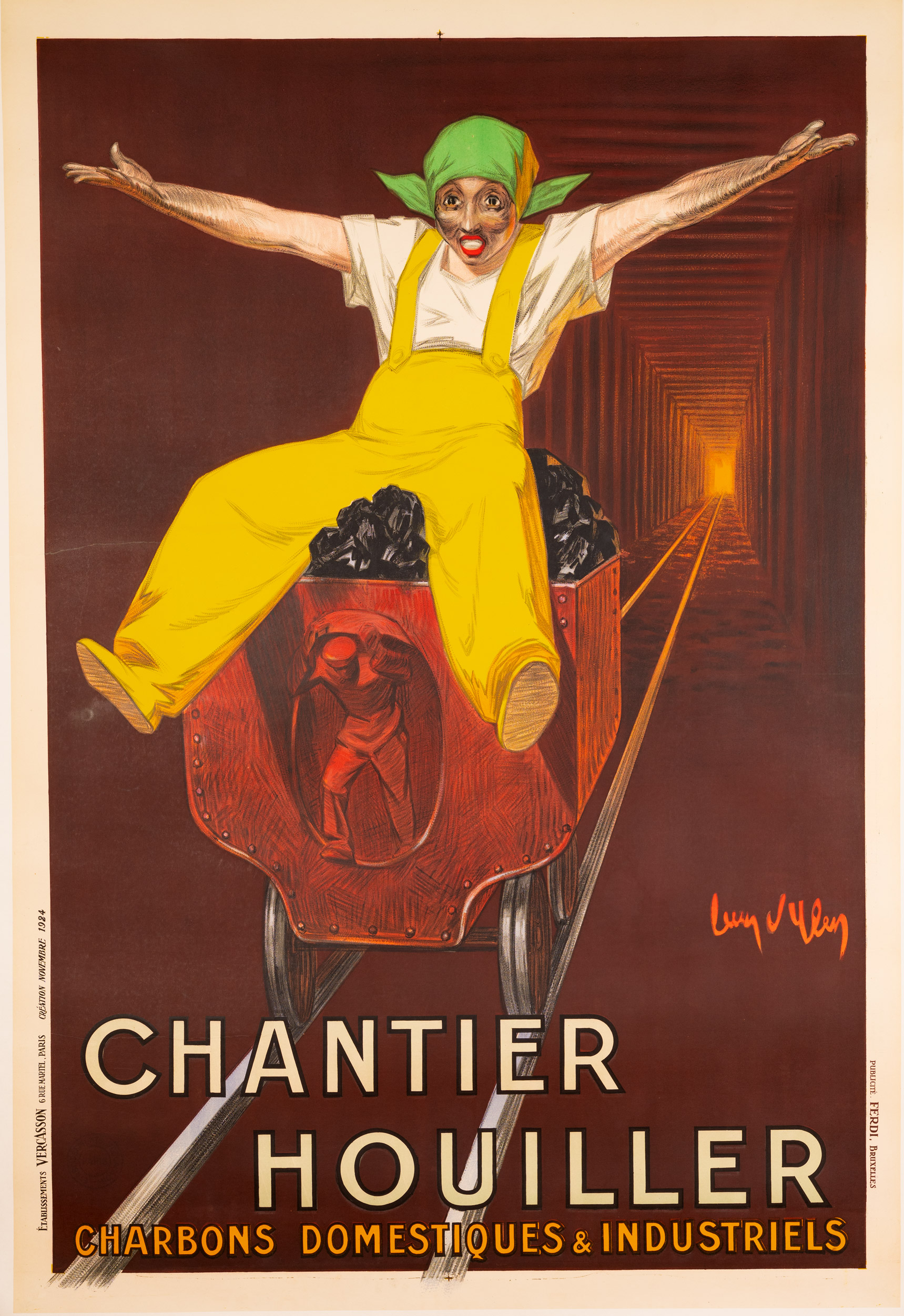 CHANTIER HOUILLER — JEAN D’YLEN — 1924 - Vercasson Paris - Charcoal