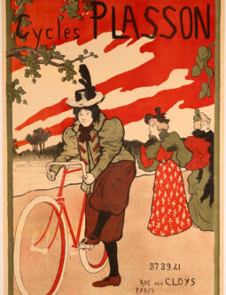 CYCLES PLASSON — MANUEL ROBBE — c.1897 - Art Nouveau stone lithograph