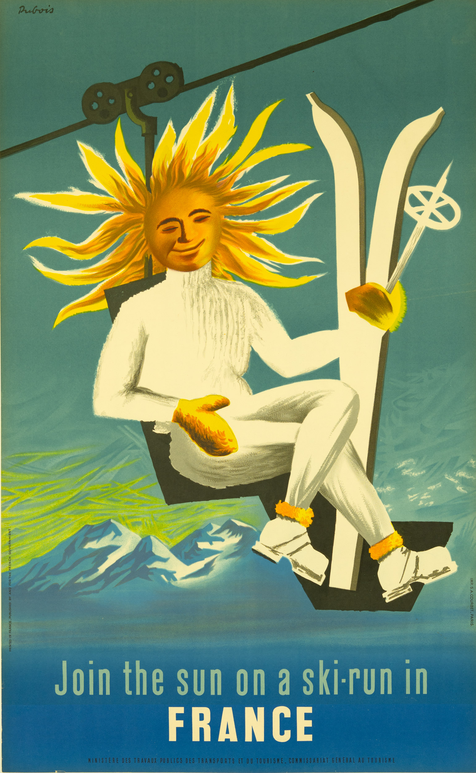 Join the Sun on a Ski-Run in France — Jacques Dubois — circa 1955