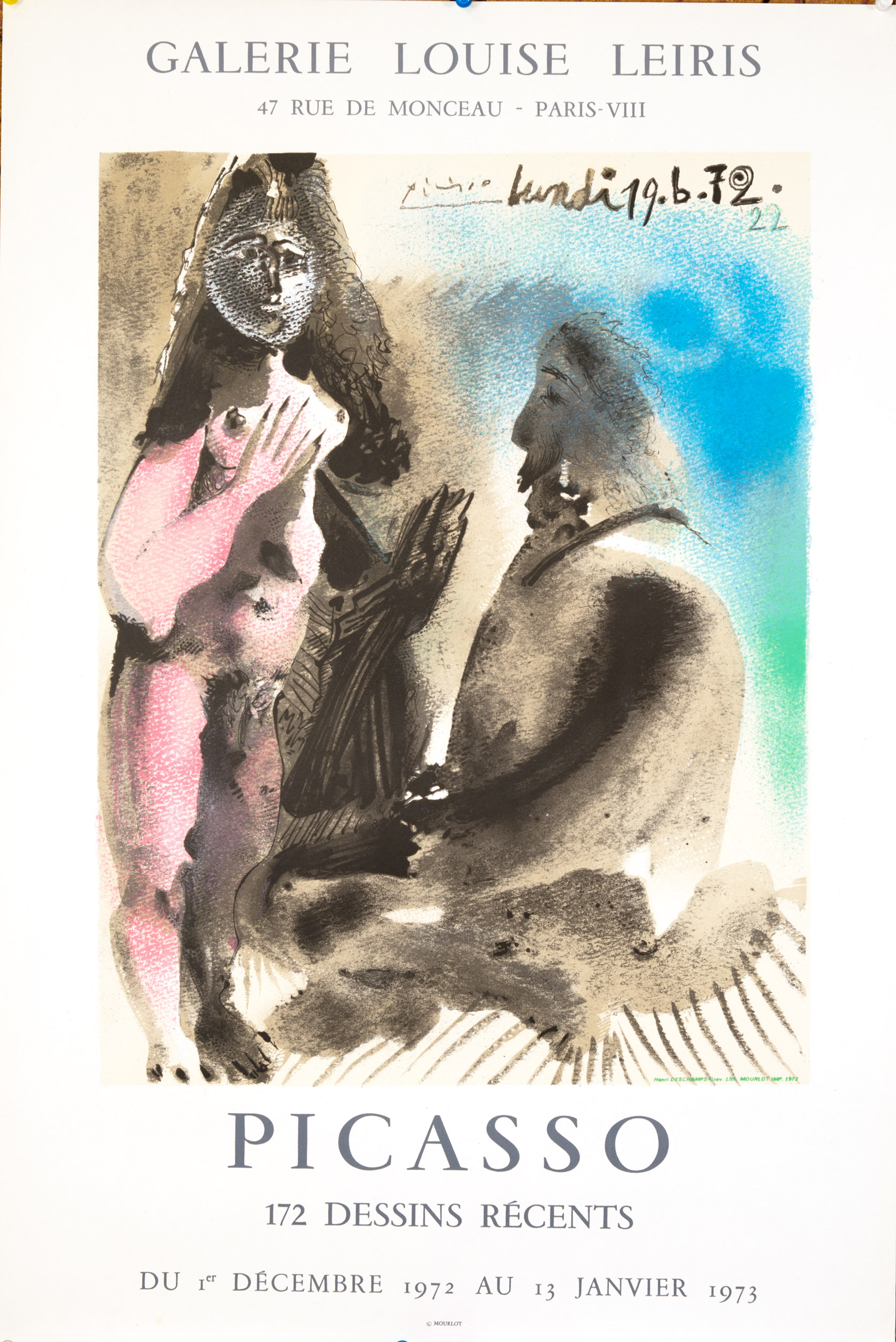 172 DESSINS RECENTS — GALERIE LOUISE LEIRIS — PABLO PICASSO — 1972