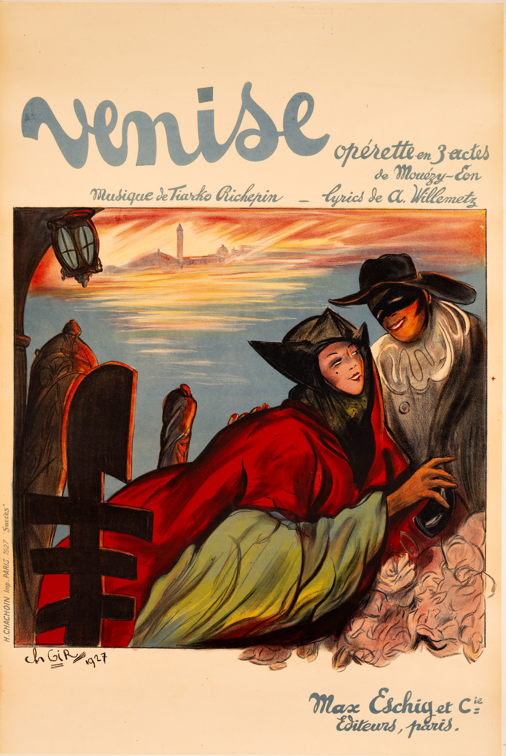 VENISE — OPERETTE EN 3 ACTES — CHARLES GIR — c.1927 Venezia poster