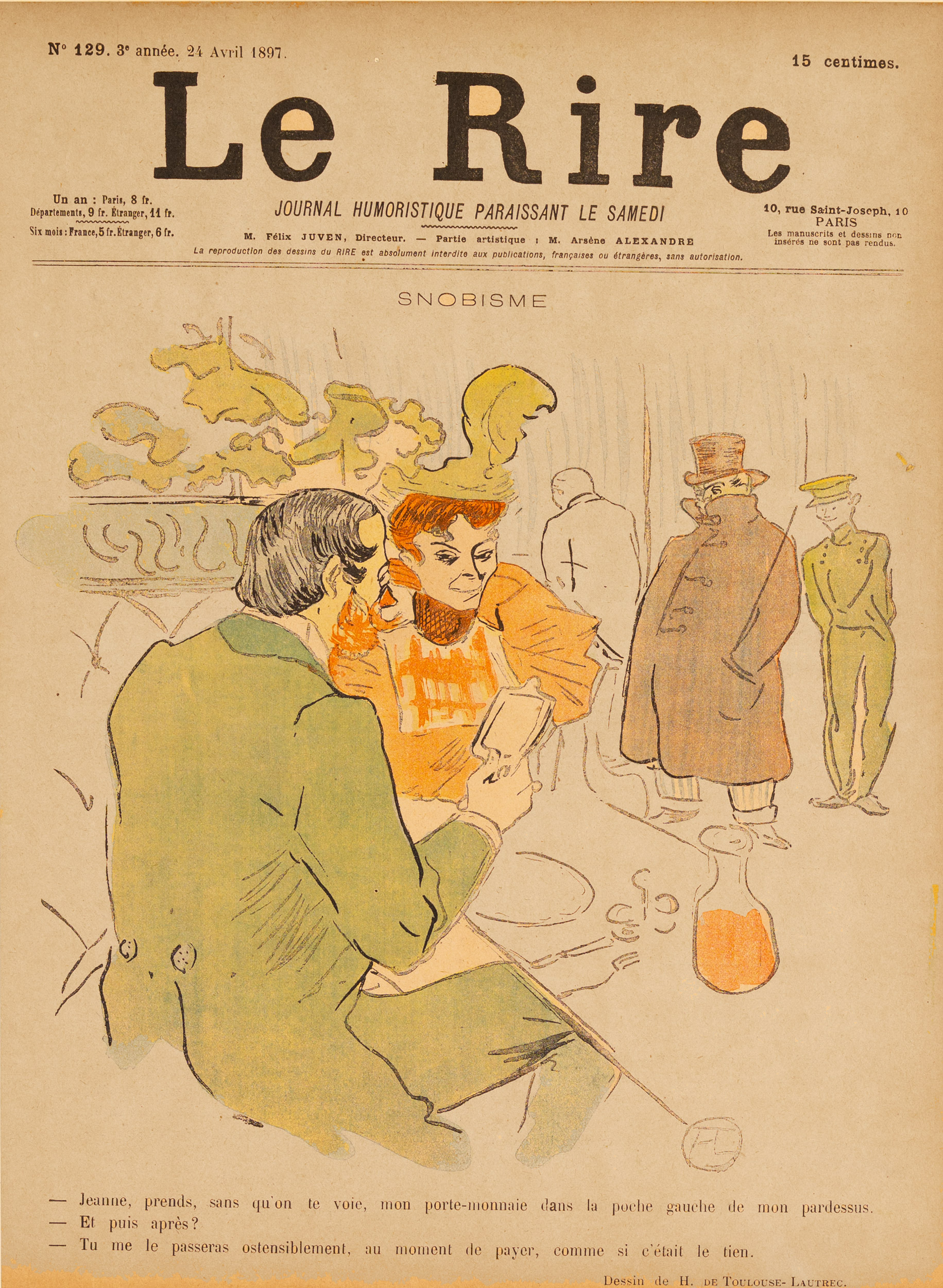 Snobisme – Henri de Toulouse-Lautrec – 1897 - Le Rire