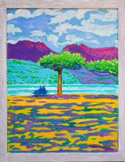 "Remembering Lake Annecy" by Susan Stewart 2026 Oil and Acrylic on canvas